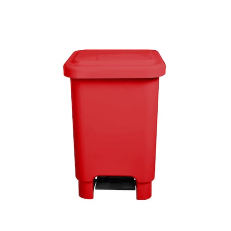 LAR PLASTICS Step-On Trash Can, 6 Gal, Red (RD) ST.07 RD
